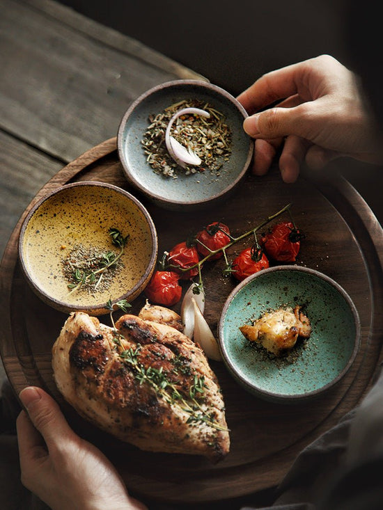 Retro Style Creative Ceramic Tableware Household Restaurant Clay Dishes Dishes Rice Bowls Sauces Dessert Dishes Flavor Dishes - Mellies