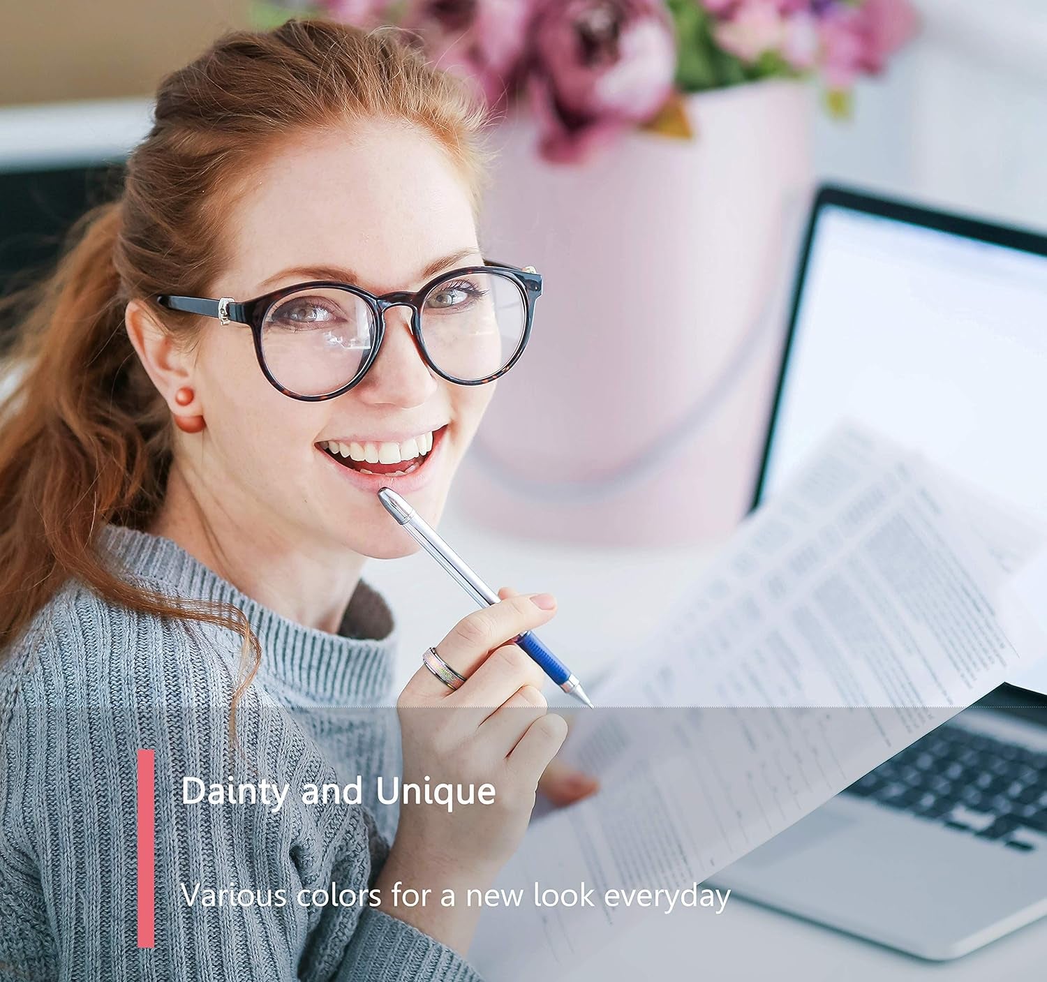 Anxiety Ring for Women Fidget Rings - 6Mm 8Mm Stainless Steel Spinner Rings for Anxiety Relief Items for Women Kids Silver Rose Gold Rainbow Sandblast Glitter Finish