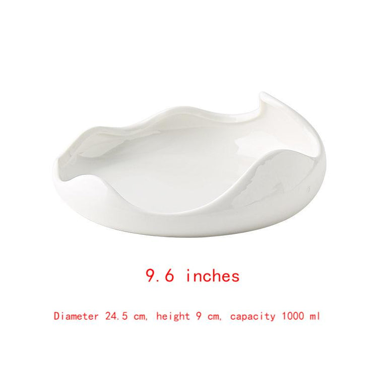 White Porcelain Serving Dish | Ridged Design | 3 Sizes - Mellies