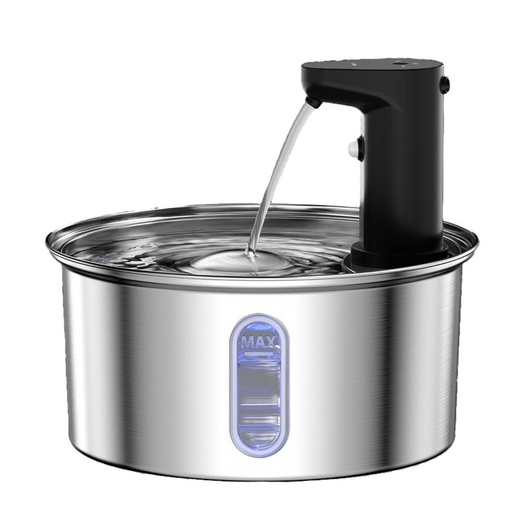 Round Stainless Steel Cat Water Fountain - Mellies