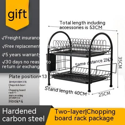 Multi - layer Floor Draining Bowl Rack - Mellies