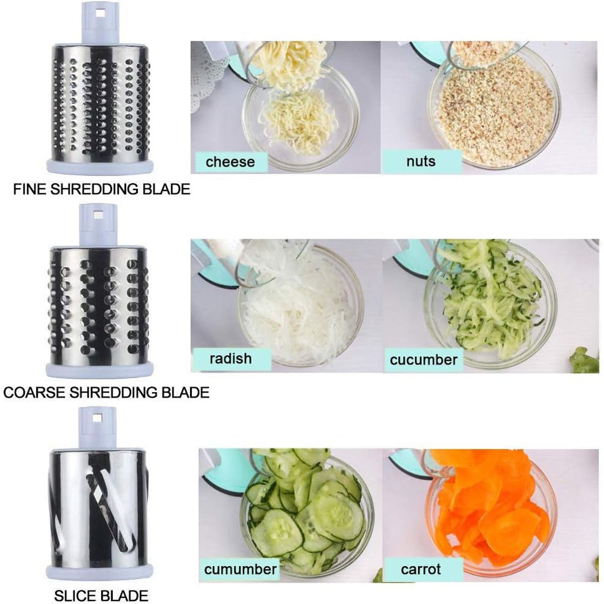 Manual Kitchen Accessories Multifunctional Round Mandoline Potato Slicer Vegetable Cutter Slicer Cheese Kitchen Gadgets - Mellies