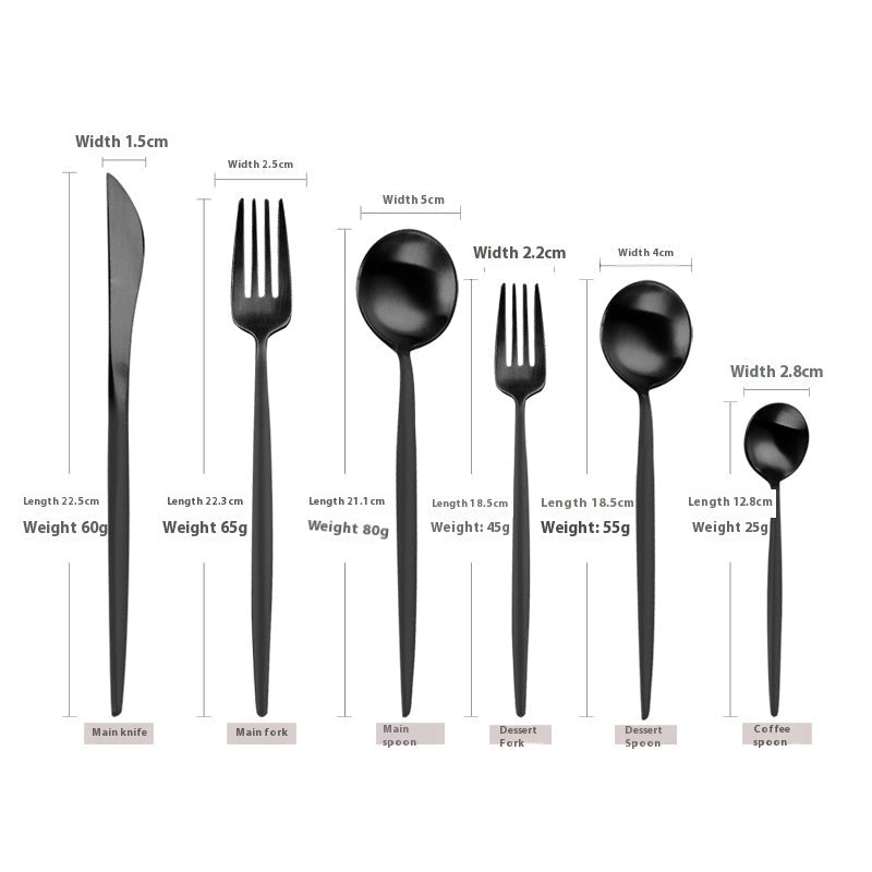 Stainless Steel Knife And Forks Spoon Coffee Spoon Chopsticks Sets - Mellies