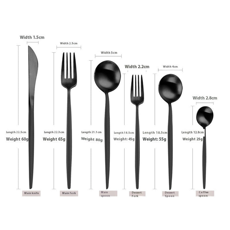 Stainless Steel Knife And Forks Spoon Coffee Spoon Chopsticks Sets - Mellies