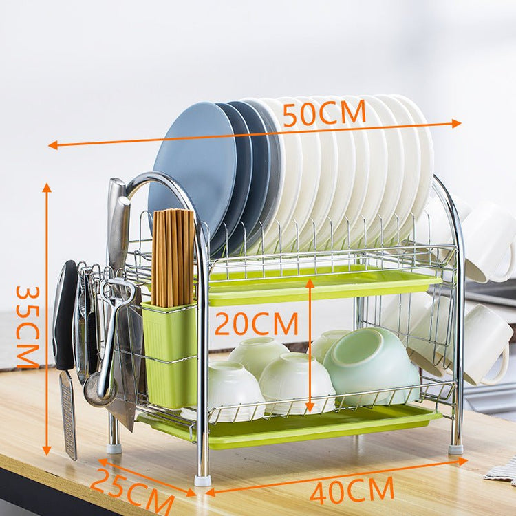 Multi - layer Floor Draining Bowl Rack - Mellies