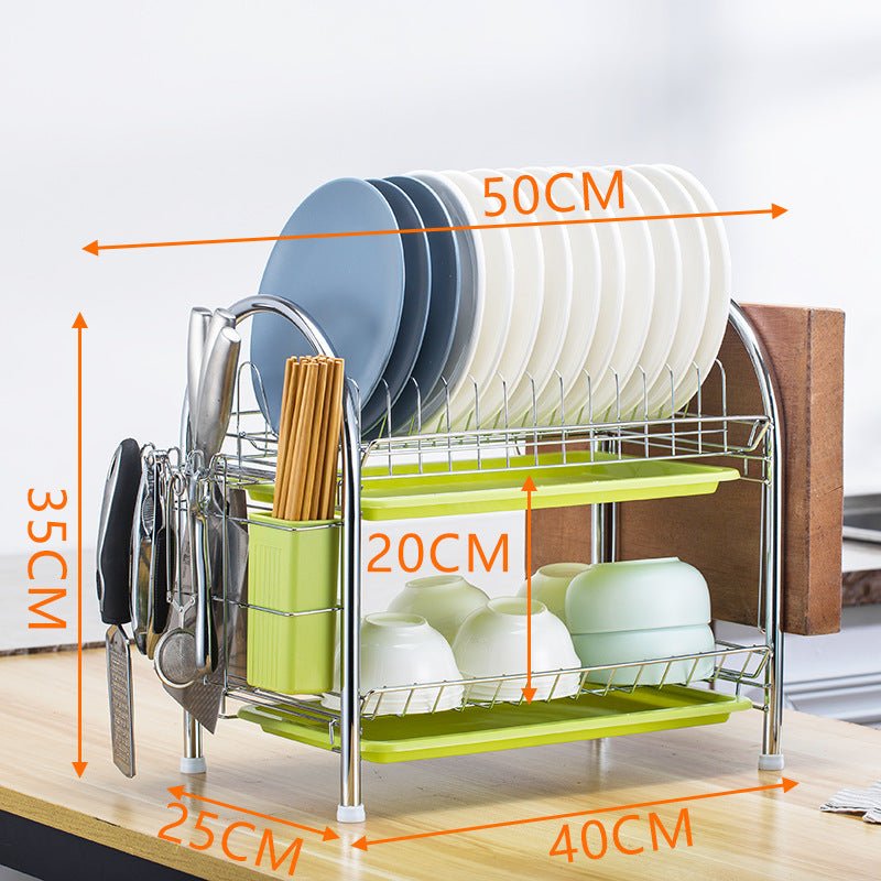 Multi - layer Floor Draining Bowl Rack - Mellies