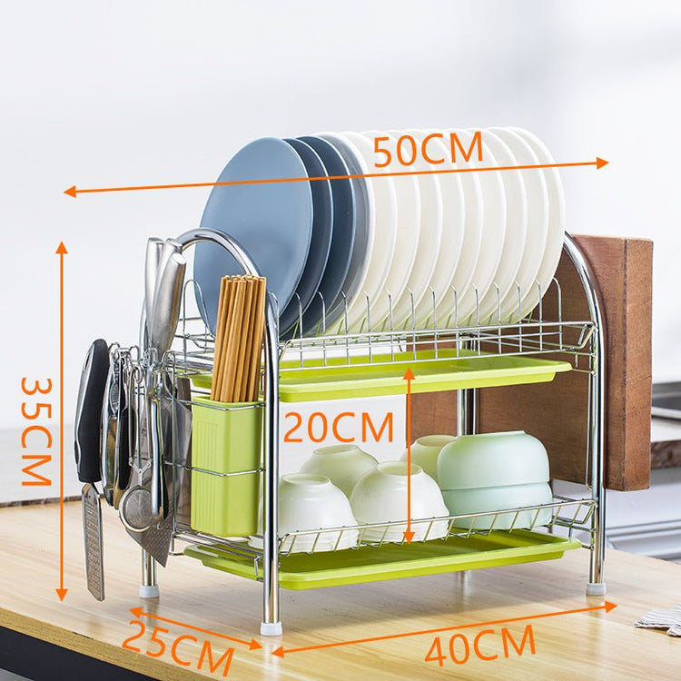 Multi - layer Floor Draining Bowl Rack - Mellies