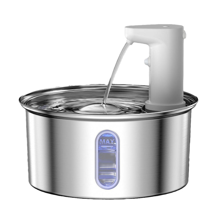 Round Stainless Steel Cat Water Fountain - Mellies