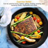 3Pcs Pre-Seasoned Cast Iron Skillet Set 6/8/10in Non-Stick Oven Safe Cookware Heat-Resistant Frying Pan - Mellies