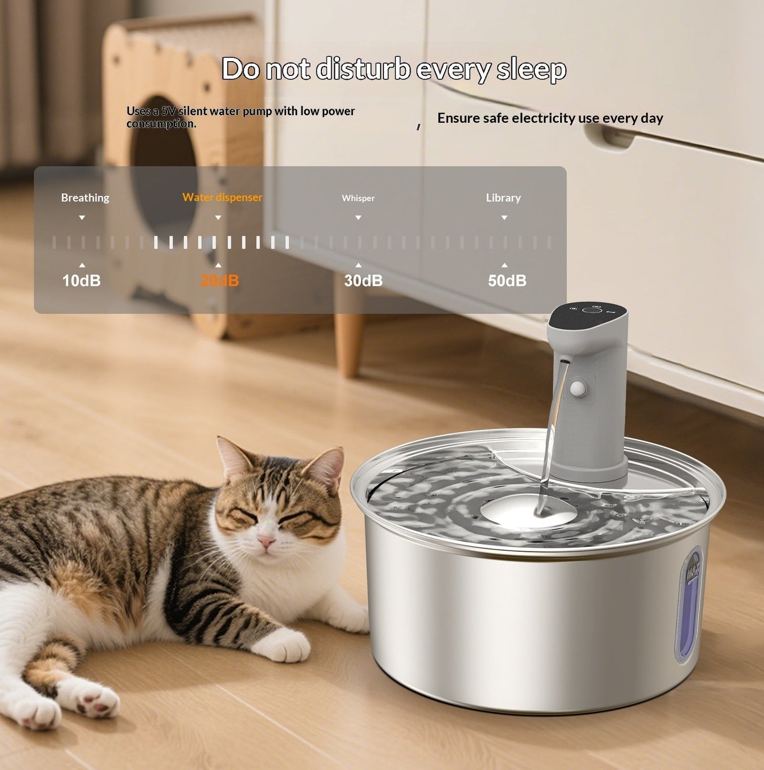 Round Stainless Steel Cat Water Fountain - Mellies
