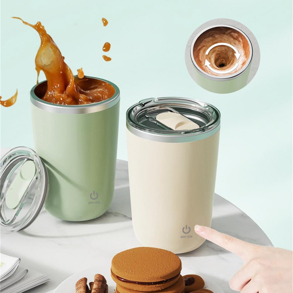 350ml Automatic Self Stirring Mug Coffee Milk Juice Mixing Cup Electric Stainless Steel Lazy Rotating Mug Magnetic Stirring Cup Kitchen Gadgets - Mellies