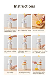 Multifunctional Wireless Electric Juicer Steel Orange Lemon Blender USB Portable Mini Fruit Squeezer Pressure Juicer Kitchen - Mellies
