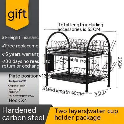 Multi - layer Floor Draining Bowl Rack - Mellies