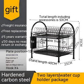 Multi - layer Floor Draining Bowl Rack - Mellies