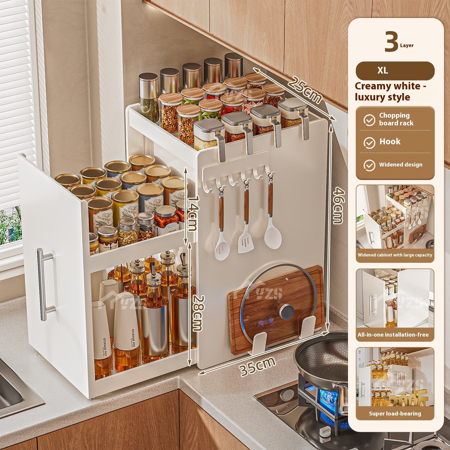 Kitchen Seasoning Product Storage Rack Corner Shelf - Mellies
