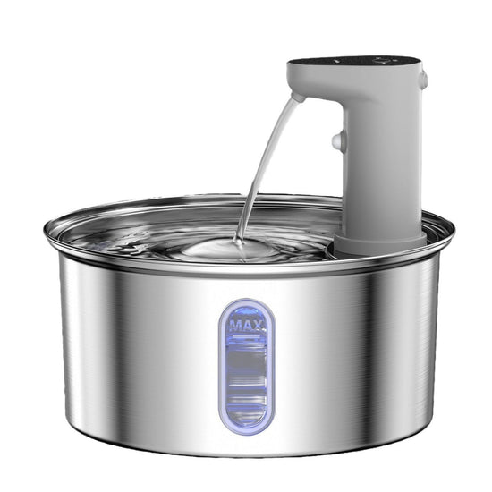 Round Stainless Steel Cat Water Fountain - Mellies