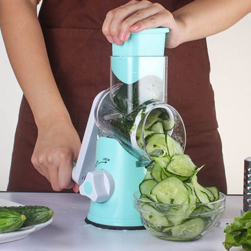 Manual Kitchen Accessories Multifunctional Round Mandoline Potato Slicer Vegetable Cutter Slicer Cheese Kitchen Gadgets - Mellies