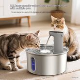 Round Stainless Steel Cat Water Fountain - Mellies