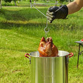 Turkey Deep Fryer, 30 - qt Turkey & 10 - qt Fish Steamer Cooker Set, Outdoor Aluminum Seafood Frying Pot, 54,000 BTU Burner Propane Gas Boiler, Includes Baskets, Perforated Poultry Rack, Thermometer - Mellies