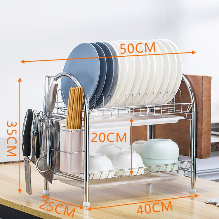 Multi - layer Floor Draining Bowl Rack - Mellies