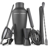 Exquisite 8 - piece Set Matte Black Stainless Steel Cocktail Shaker Set Bar Tools - Mellies