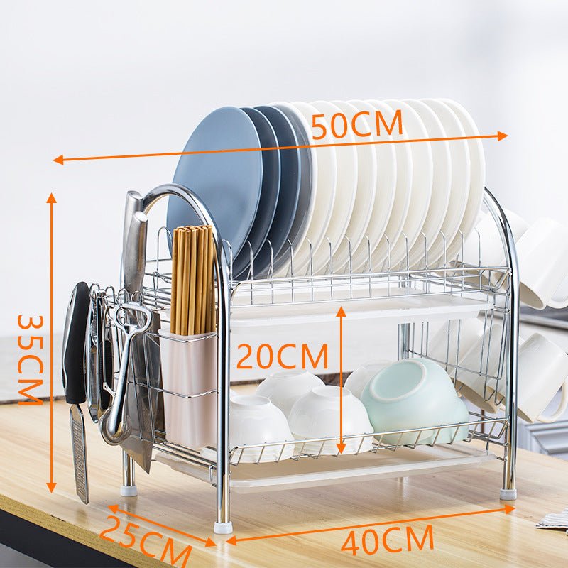 Multi - layer Floor Draining Bowl Rack - Mellies