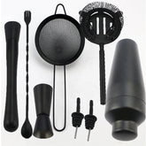 Exquisite 8 - piece Set Matte Black Stainless Steel Cocktail Shaker Set Bar Tools - Mellies
