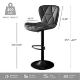Modern Bar Stools Set Of 2, Adjustable Faux Leather Upholstered Swivel Bar Stools, Counter Height Bar Chairs With Back For Kitchen Island - Mellies