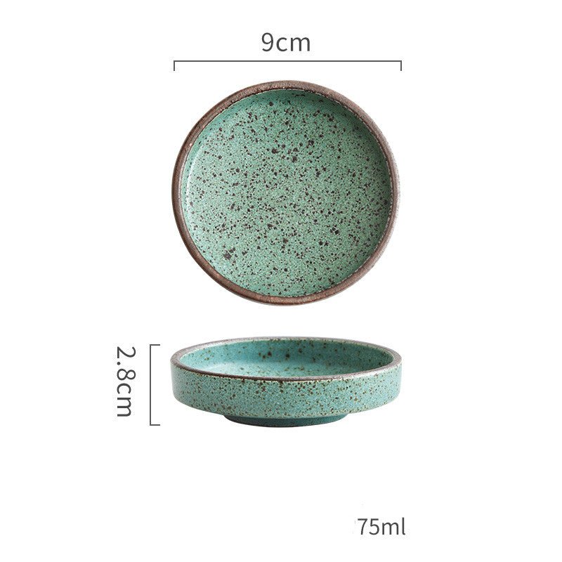 Retro Style Creative Ceramic Tableware Household Restaurant Clay Dishes Dishes Rice Bowls Sauces Dessert Dishes Flavor Dishes - Mellies